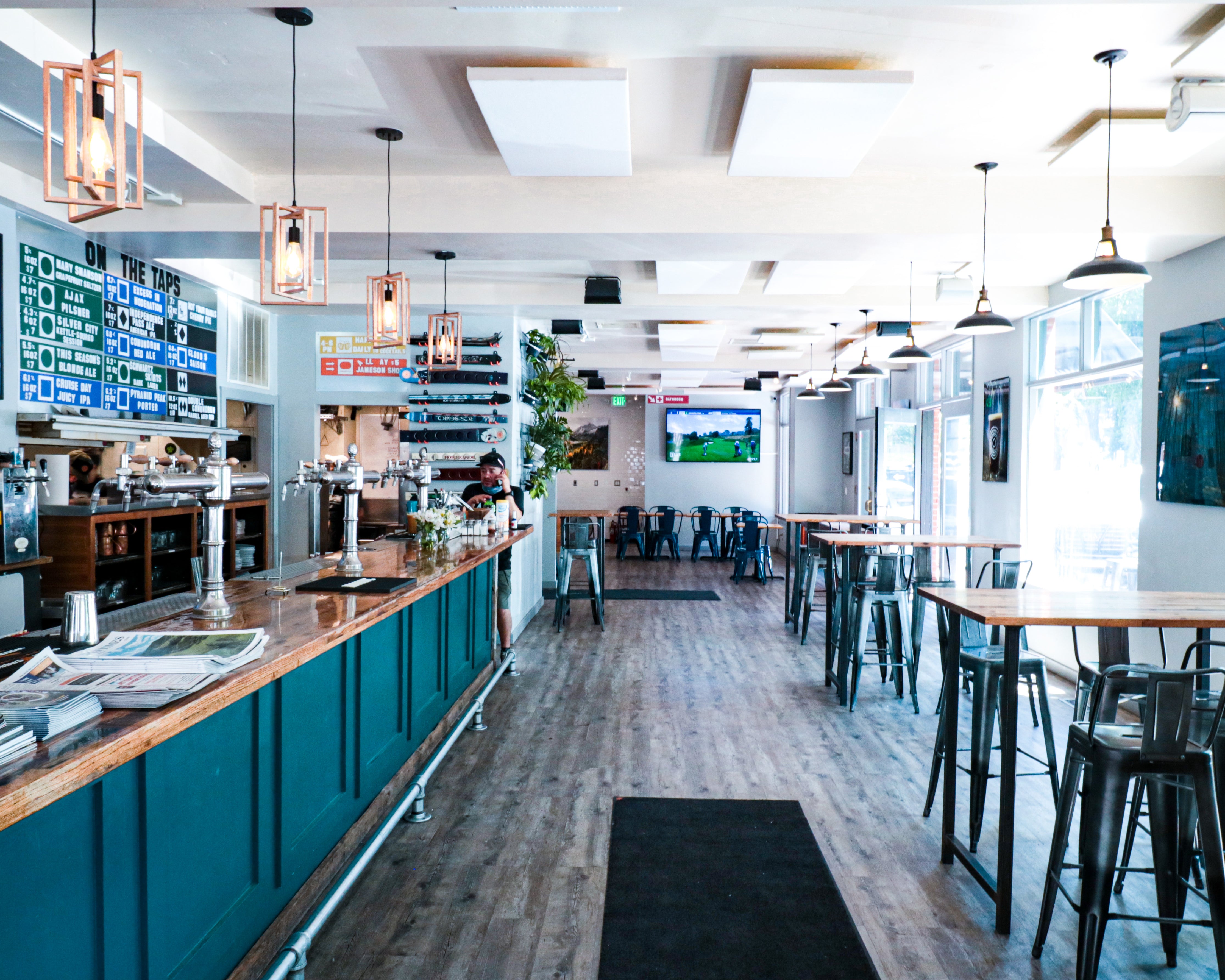 interior-of-a-restaurant-with-single-person-at-the-bar